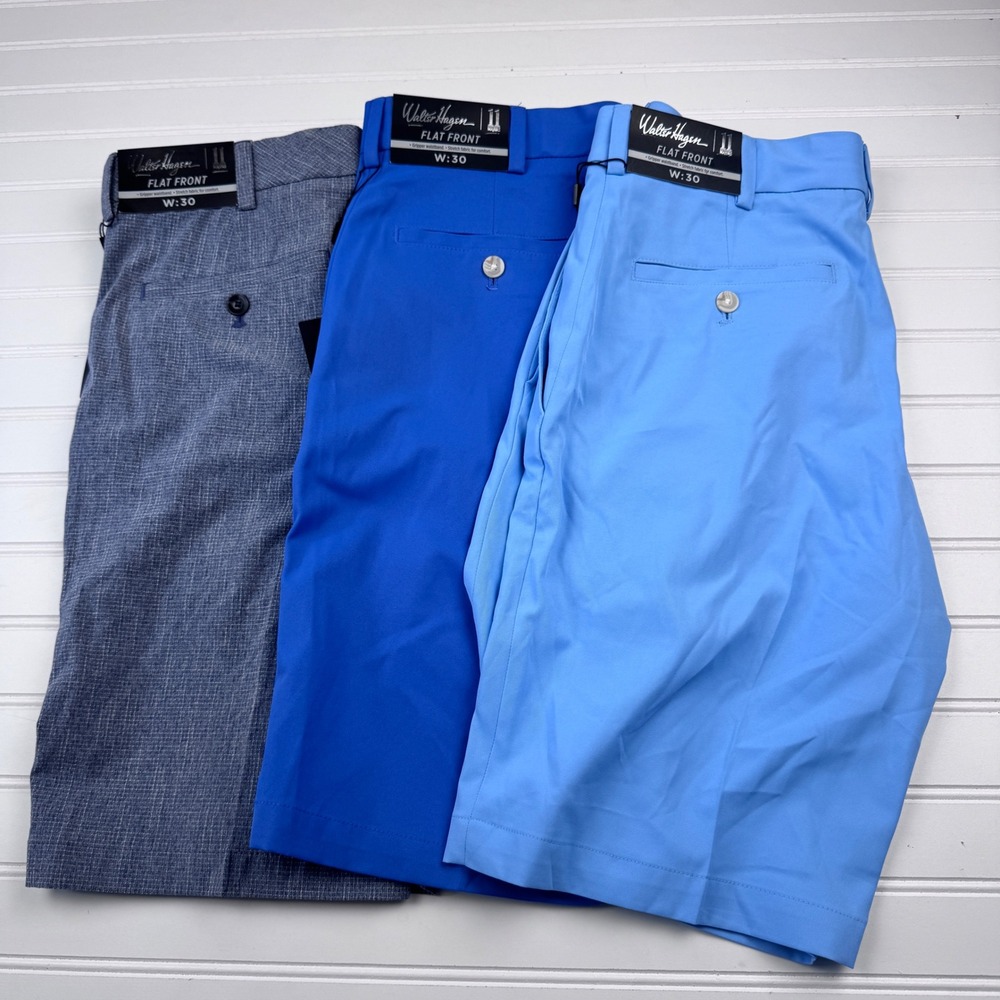 NEW Walter Hagen Men's 30 Lot of 3 Flat Front Golf Shorts Masters 11